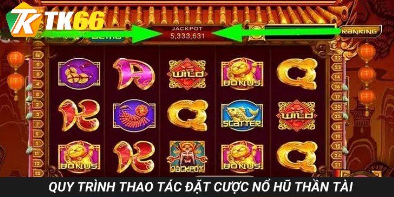 Quy trình thao tác đặt cược tựa game nổ hũ thần tài